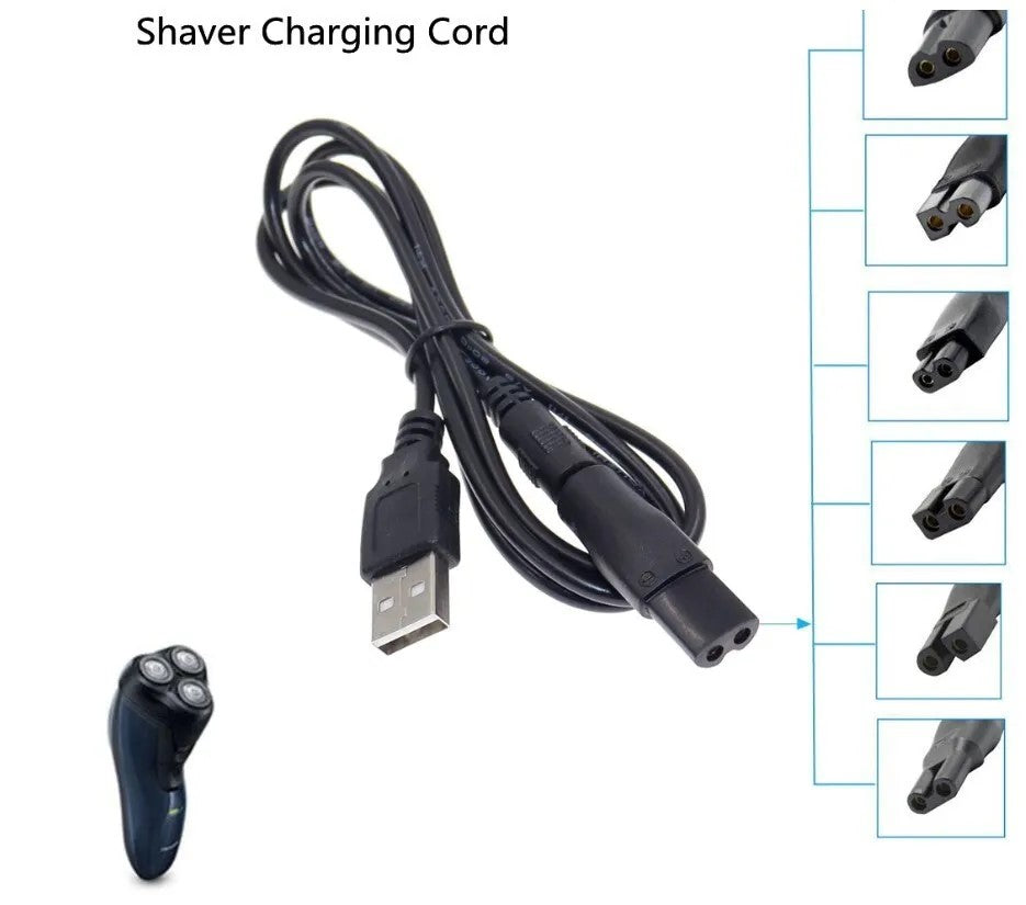 Universal USB-opladnings kabel til barbermaskiner, trimmere, groomers, 8 stk sæt