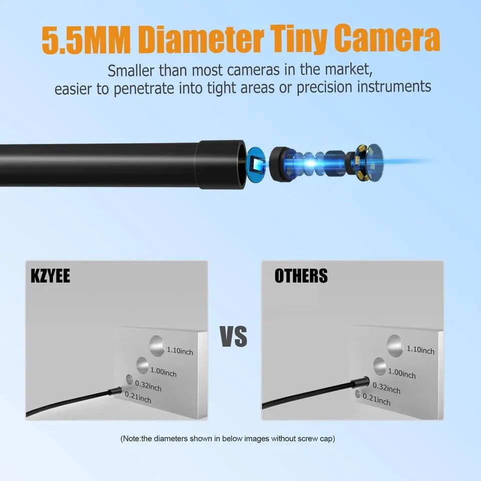 Industrielle endoskoper 5,5 mm diameter 1080P HD inspektions kamera