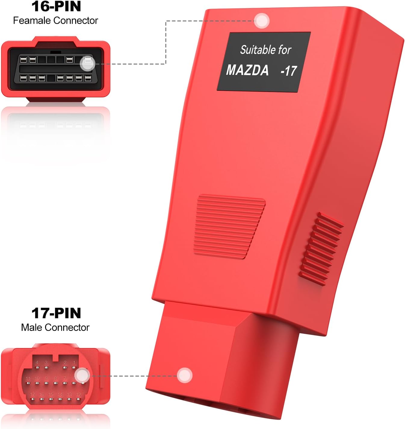 Autel 17 benet OBD1 til 16 benet OBD2 adapter til Mazda - LifafaDenmark Aps