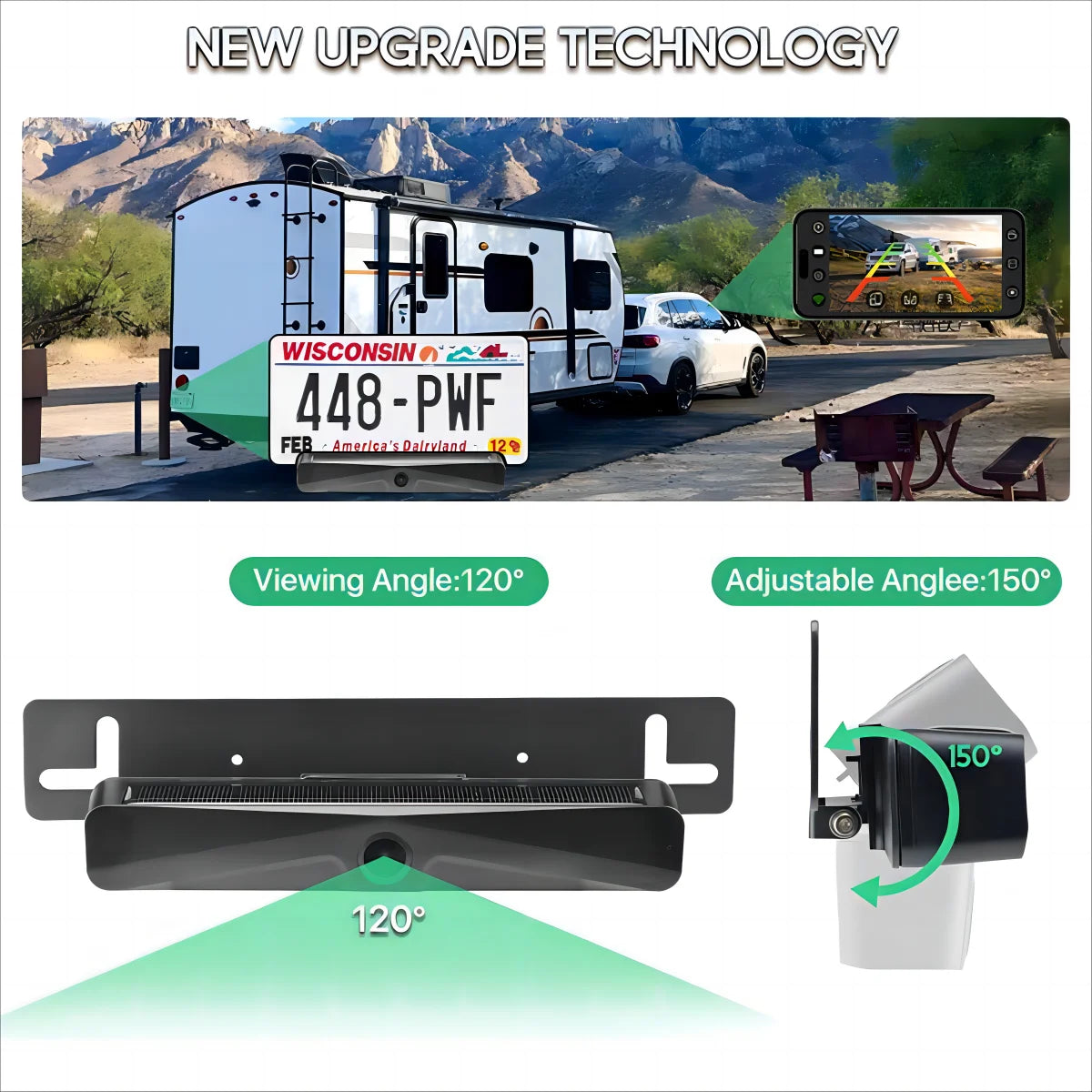 WiFi Trådløst Solar HD 1080P Bakkamera med Indbygget 4800mAh Batteri - LifafaDenmark Aps