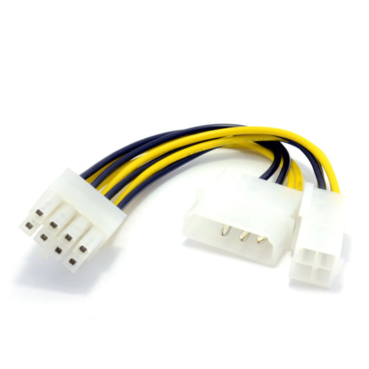 4 ben ATX & 4 ben LP4 Molex til 8 ben EPS strøm adapter kabel 20 cm - LifafaDenmark Aps
