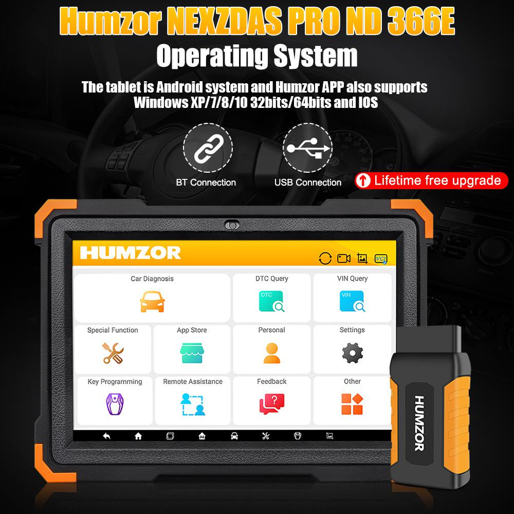 Humzor NexzDAS ND366 Elite All System OBD2 bil diagnose værktøj Auto kodelæser med special funktioner