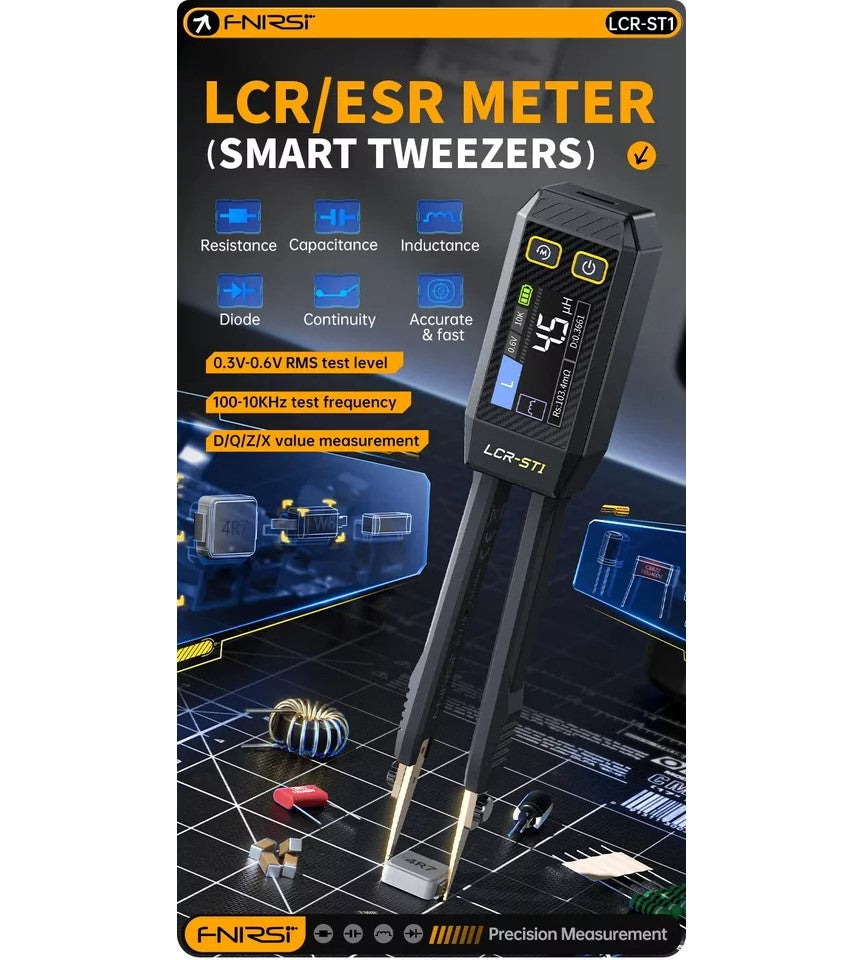 Mini Smart Pincet LCR SMD ESR Tester Modstand Kapacitans Induktans Kontinuitet Diode Test Måle værktøjer