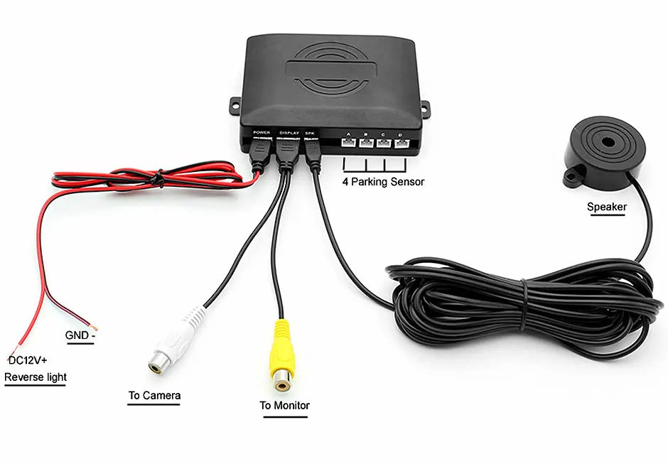 CVBS 16 mm flade sensorer synlige biler med dobbelt kerne-CPU, video parkerings sensor, bak assistance, radar, afstands alarm system - LifafaDenmark Aps