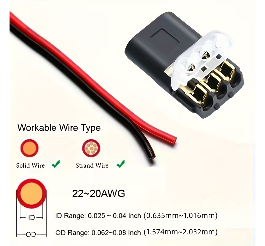 Vandtæt 3-polet stik til bil elektrisk stik lednings kabel Automotive