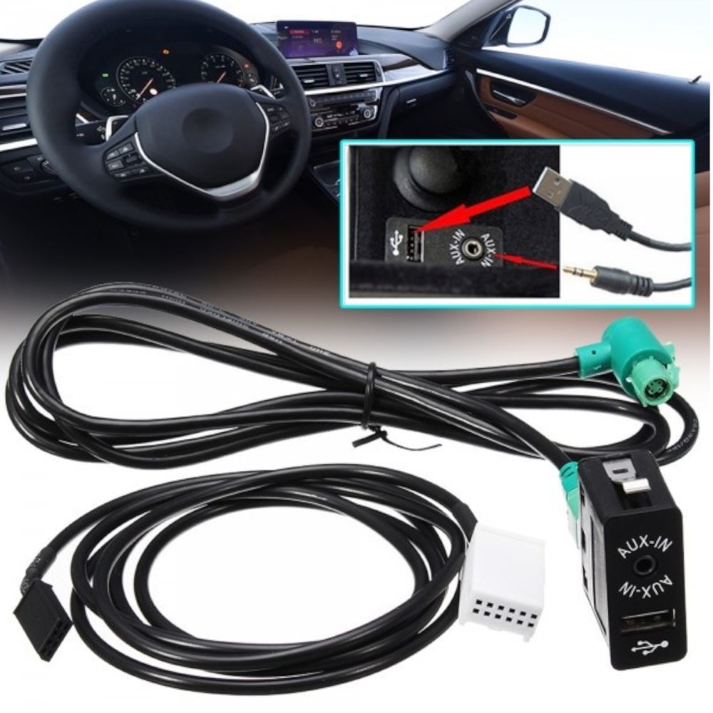 USB AUX til BMW 5-serie E60 E61 F07 F10 F11 X3 F25 E93 LCI X4 3,5 mm kontakt port - LifafaDenmark Aps