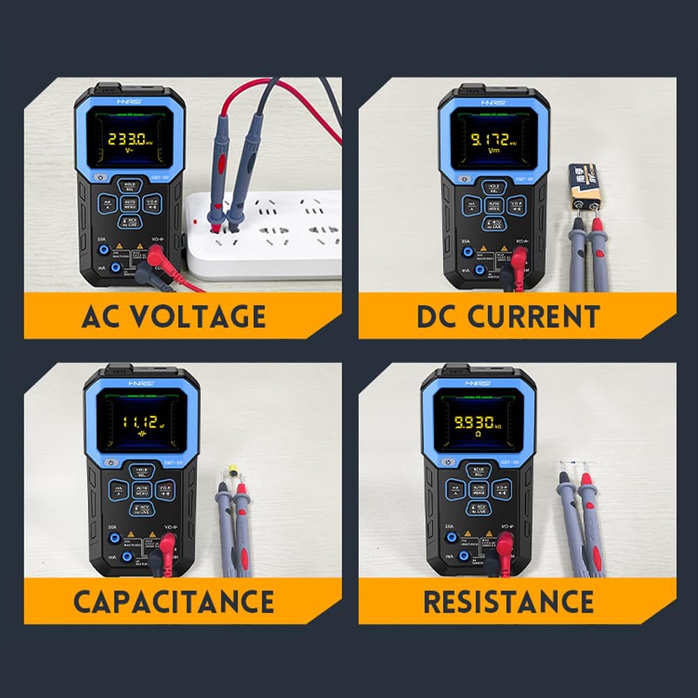 Digitalt multimeter 10000 tæller intelligent spændings måler detektor med 2,4 tommer TFT til AC-DC spændings strøm NCV