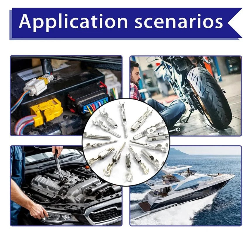 Terminal stik sæt til biler Elektriske stikben Uisoleret stik Han Hun Krympe - LifafaDenmark Aps