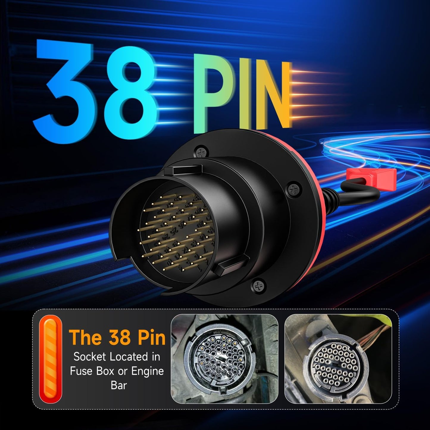 Autel Original BENZ 38 PIN Adapter, 38-pin Han til 16 pin Hun OBDII Stik - LifafaDenmark Aps