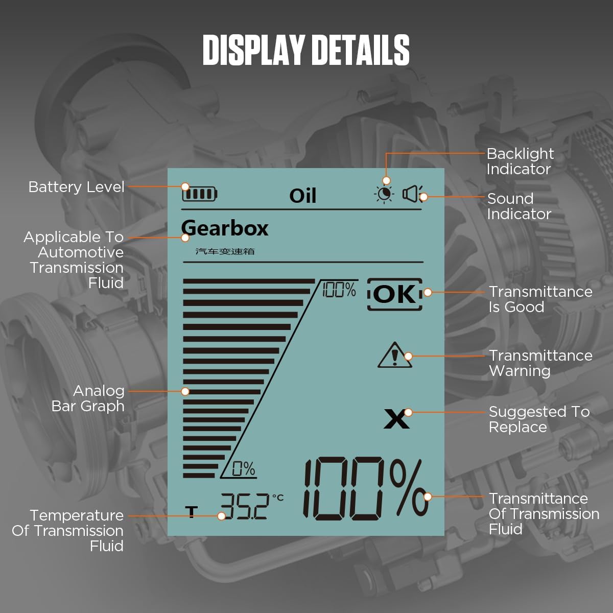 Transmissions væske tester Autool AS505 Gearkasse olie kvalitets test detektor, - LifafaDenmark Aps