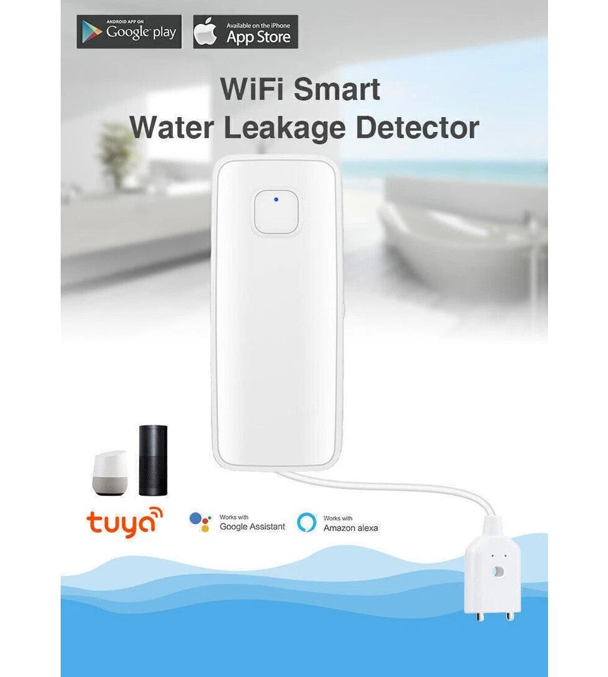 WIFI IP Vand lækage Overløbs advarsels sensor Alarm Oversvømmelses lækage detektor + TUYA APP - LifafaDenmark Aps