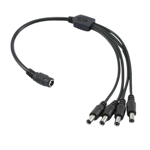 CCTV strøm splitter kabel til kamera 12V DC 2,1mm hun til 2, 4, 6 eller 8 veje - LifafaDenmark Aps
