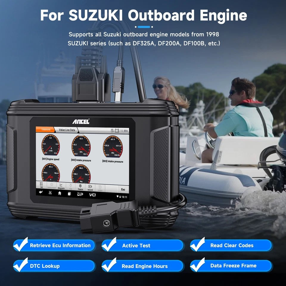 ANCEL MR500 Marine Diagnostic Tool til Suzuki (1998–2022)