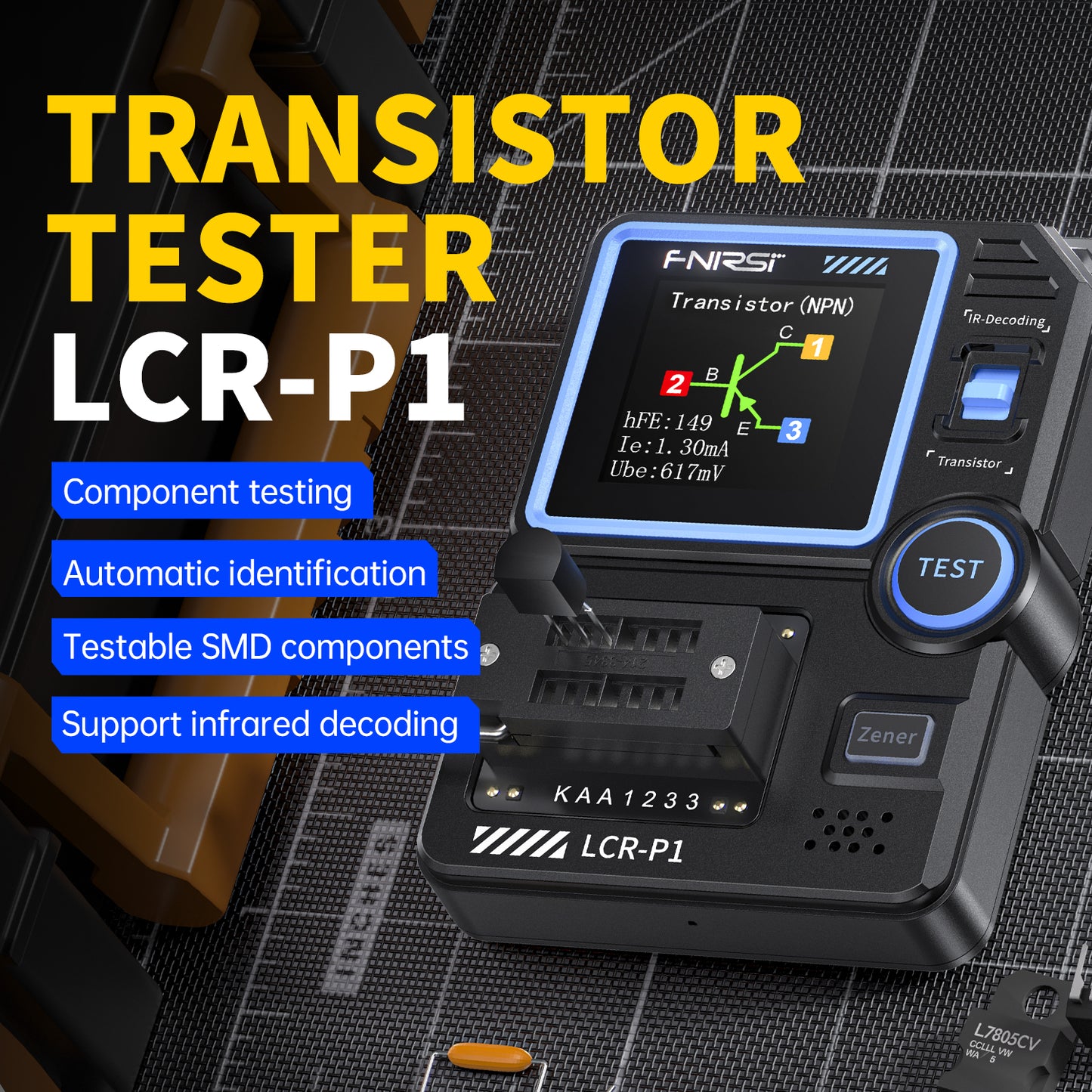 Transistor Tester Diode Triode MOSFET NPN PNP SMD LCR ESR Meter