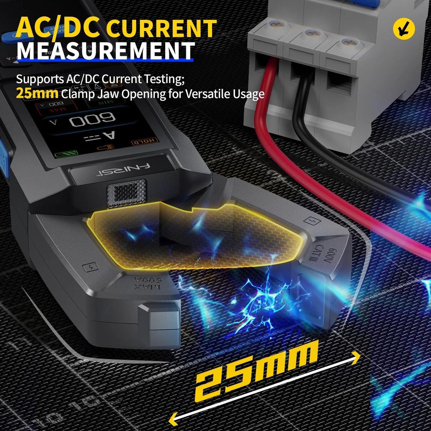 DC AC Current Clamp Meter 10000 Counts Digital Multimeter 600A Amperimetrisk Clamp Tester NCV Elektriker Værktøj