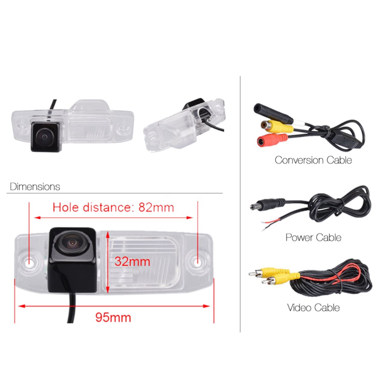 Bakkamera til Hyundai baklys 720p AHD NTSC - LifafaDenmark Aps