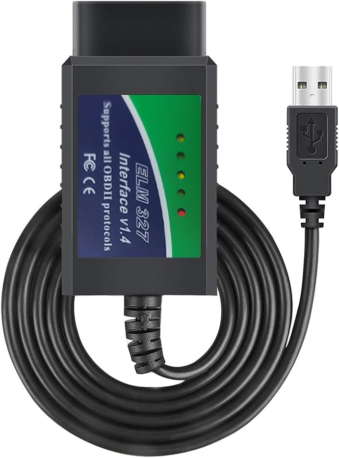 OBD2 Diagnostic Scanner ELM327 V1.4 USB ELM 327 med PIC18F25K80 Chip - Lifafa Denmark