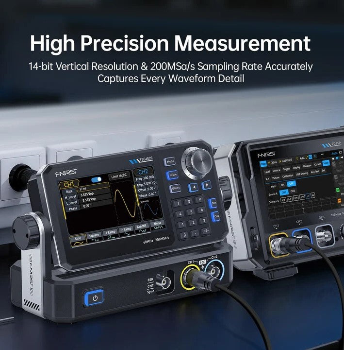 FNIRSI TSG6020 Signalgenerator 60MHz Max Frekvens 14-bit Opløsning 200MSa/s Dual Kanal - LifafaDenmark Aps