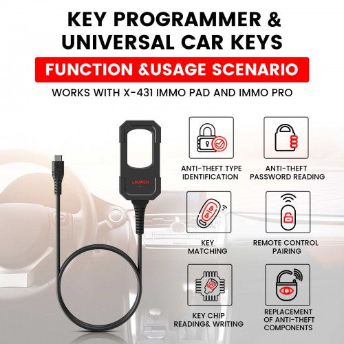 LAUNCH X431 Key Programmer med Super Chip og 4 sæt Smart Keys