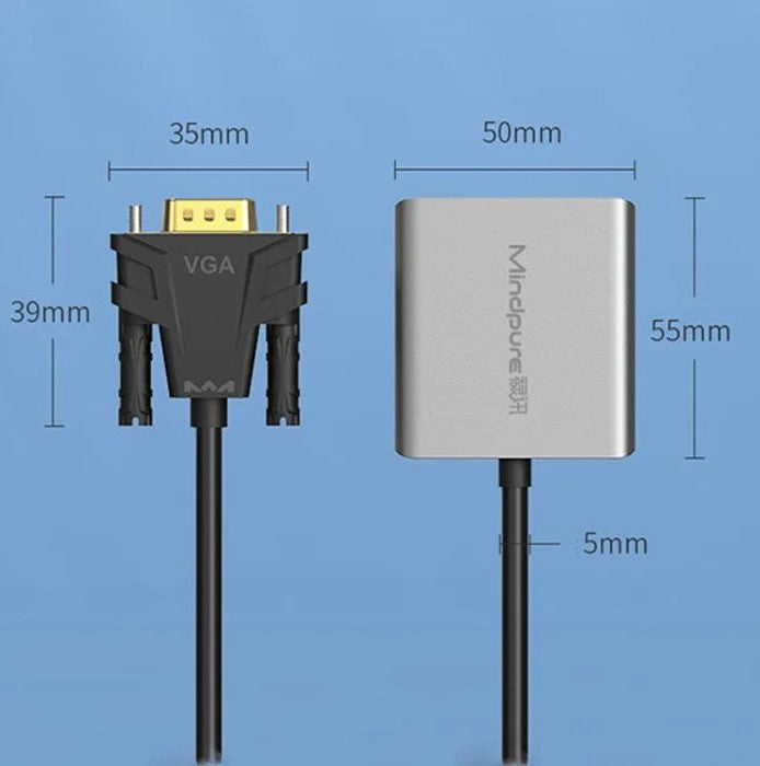 VGA til HDMI konverter med lyd og strøm - LifafaDenmark Aps