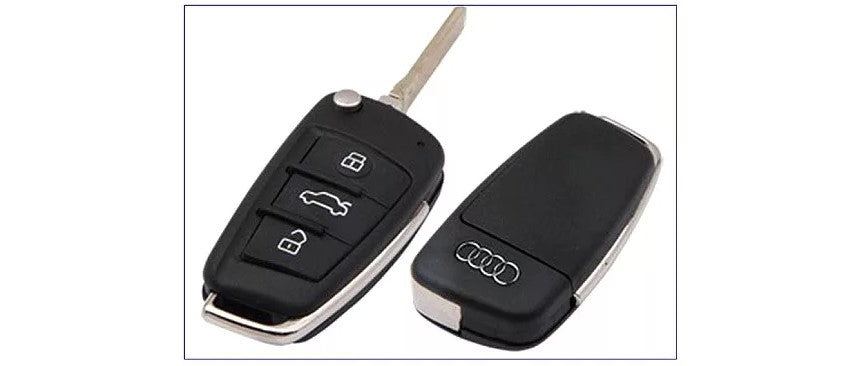 Til Audi nøglefob med 3 knapper, gummipude, udskiftning til A1 A3 A4 A6 S3 S4 TT Q3 - LifafaDenmark Aps