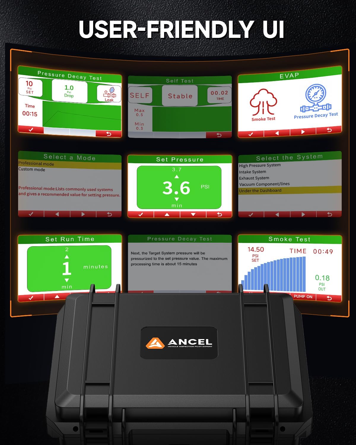 ANCEL L8000 Bilrøg maskine Dual Mode Diagnostisk Lækage tester til Fordampnings- og Turbosystemer