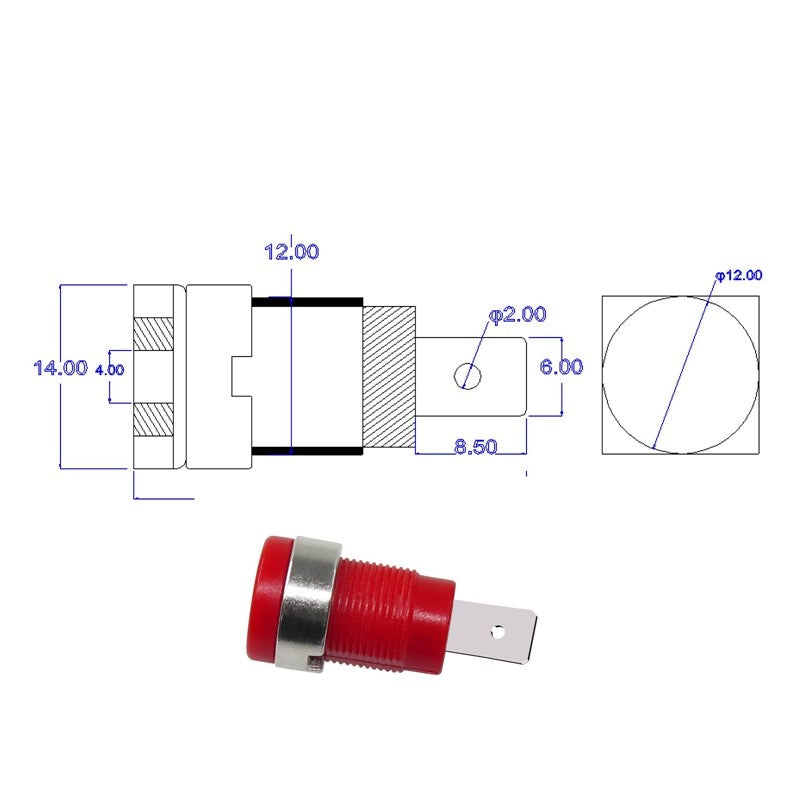 Sikkerhed 4 mm Binding Post Connector Banan Socket Panel Mount Test Probe