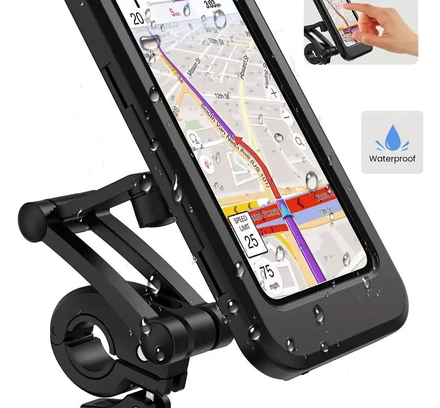 Vandtæt Motorcykel Cykel Mobiltelefon Holder Support Universal Cykel GPS 360° Drejelig Justerbar - LifafaDenmark Aps