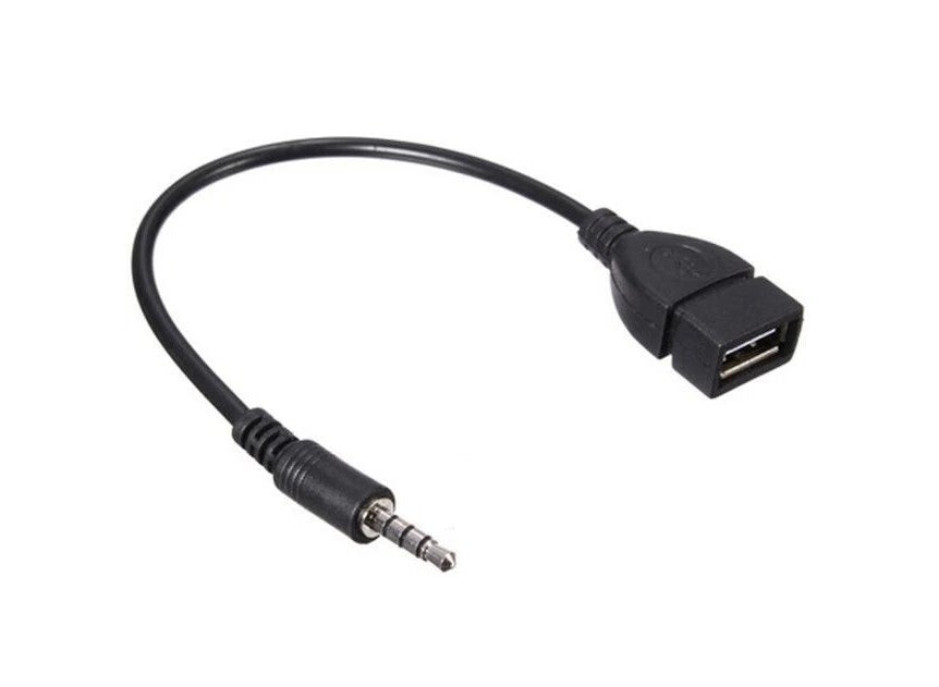3,5 mm han lyd AUX stik til USB 2.0 type A hun OTG konverter adapter kabel - LifafaDenmark Aps