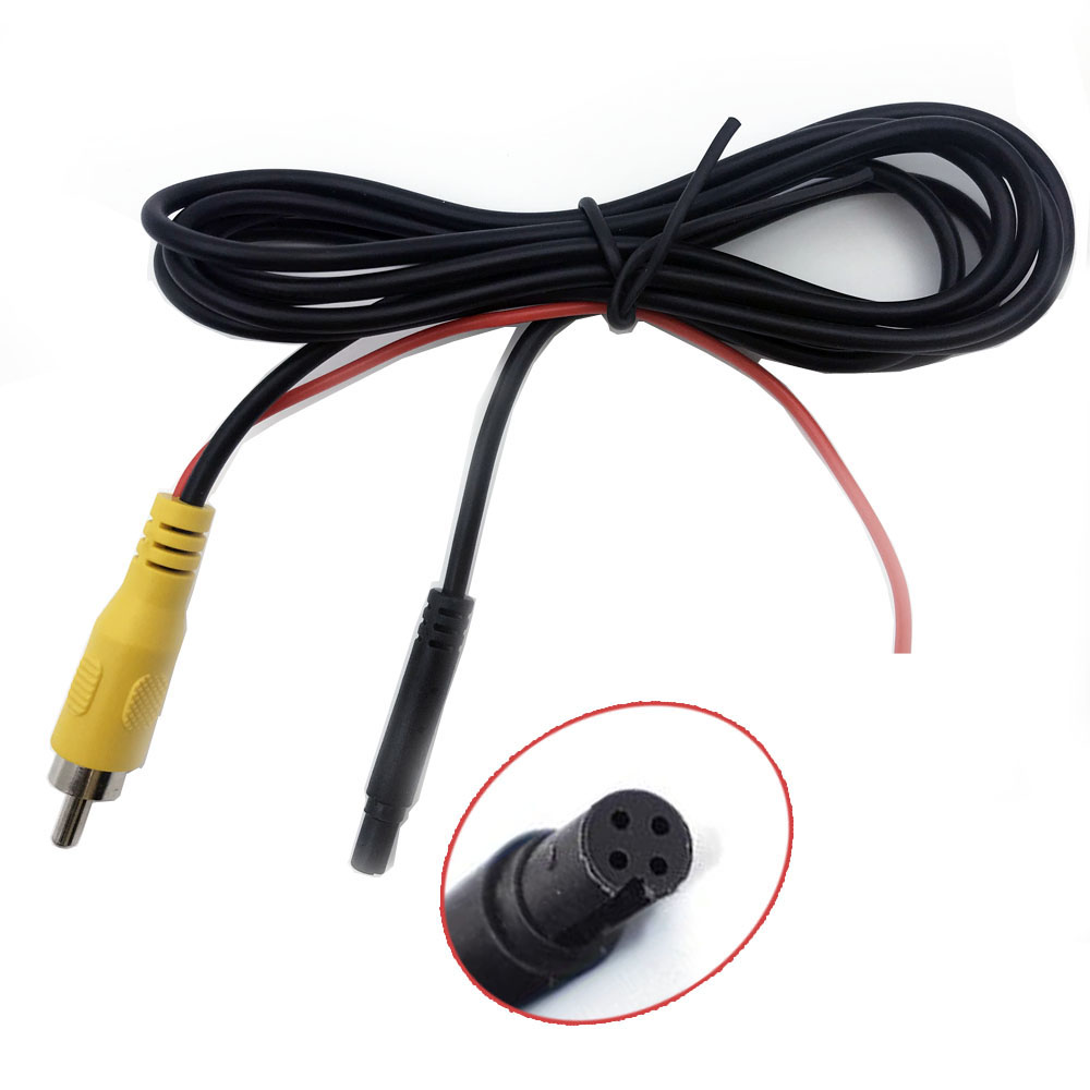 4 bens til RCA han kabel til kamera forlænger grænseflade til udløser til bakkamera med backup Phono