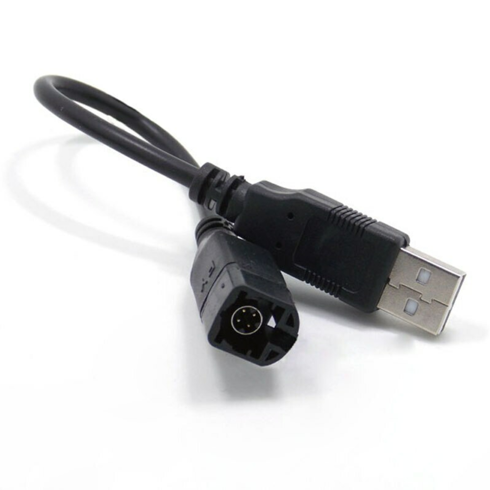 USB beslag til VW Golf Mk5 Mk6 Transporter T5.1 Polo OEM 4 benet adapter kabel - LifafaDenmark Aps
