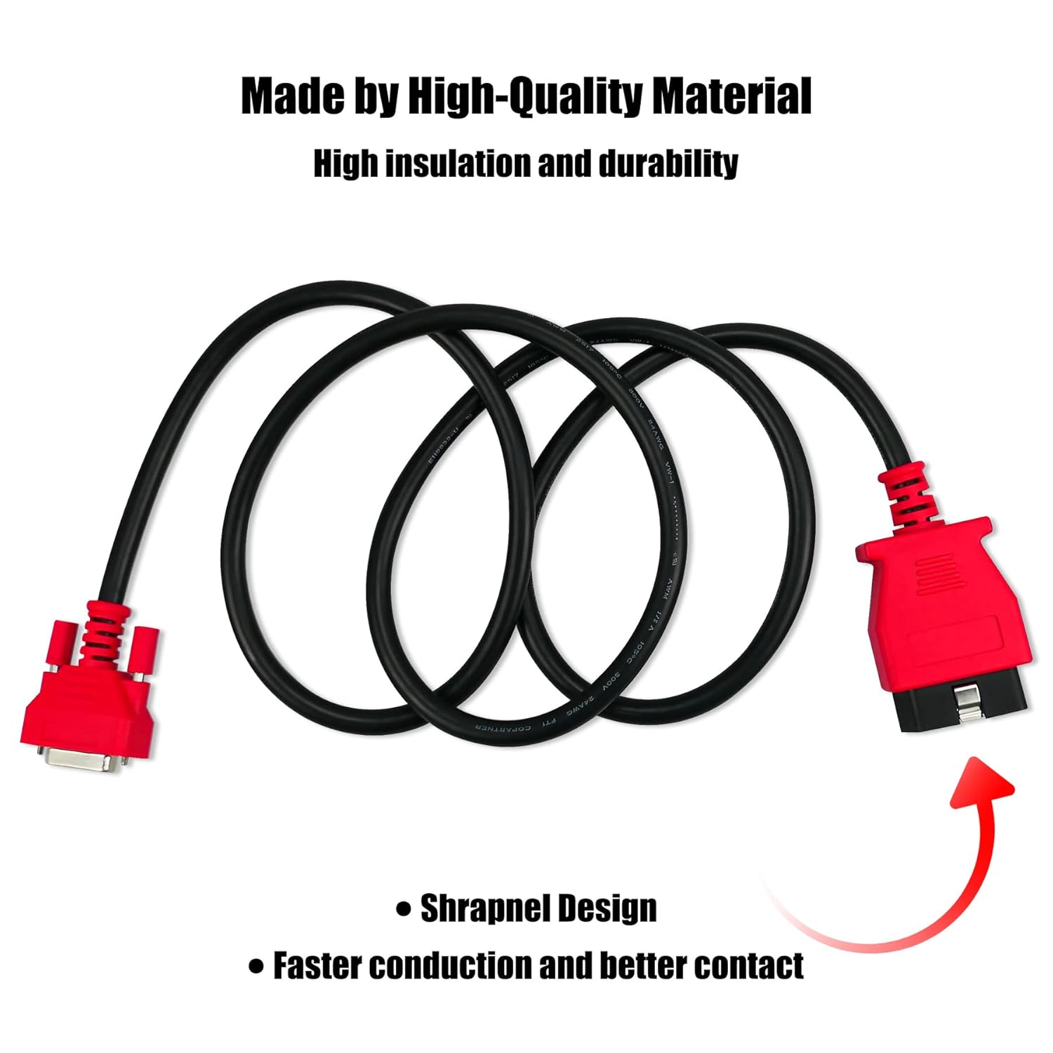Diagnostisk kabel til Autel MS906, MS905, MS908 15 benet hun stik til 16 benet OBDII - LifafaDenmark Aps