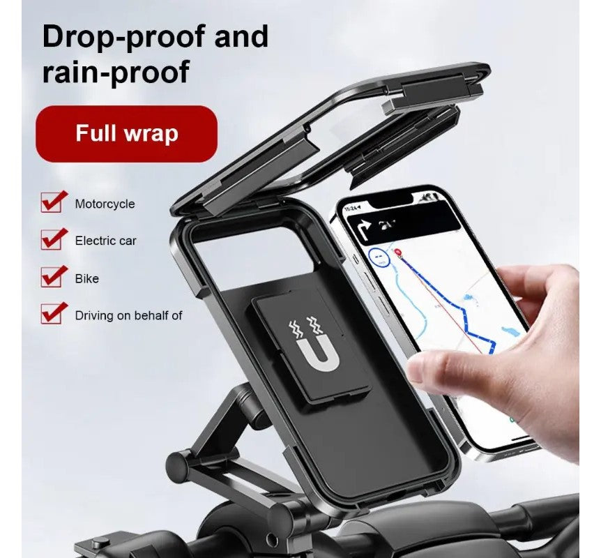 Vandtæt Motorcykel Cykel Mobiltelefon Holder Support Universal Cykel GPS 360° Drejelig Justerbar - LifafaDenmark Aps