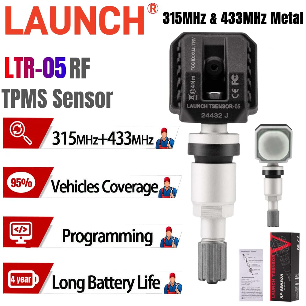 4 stk. Launch LTR-05 RF sensor 315 MHz og 433 MHz TPMS sensor (metal) - LifafaDenmark Aps