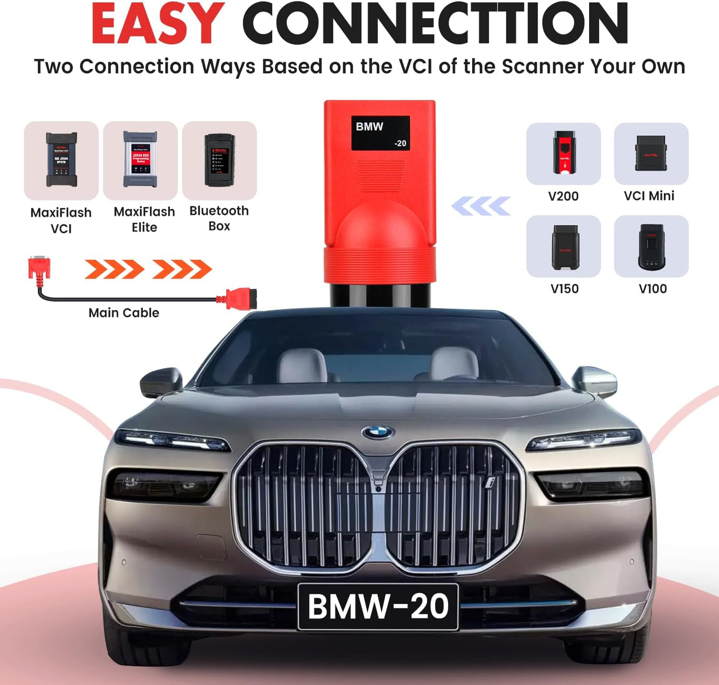 Autel OBDI til OBDII BMW 20 pin adapter - LifafaDenmark Aps