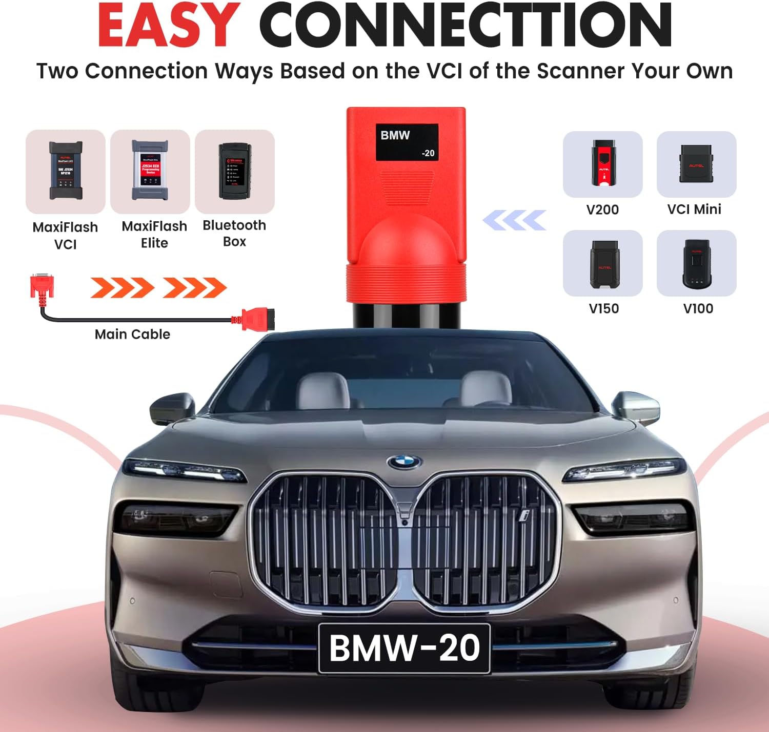 Autel OBDI til OBDII BMW 20 pin adapter - LifafaDenmark Aps