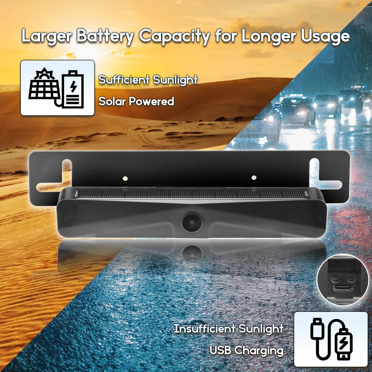 WiFi Trådløst Solar HD 1080P Bakkamera med Indbygget 4800mAh Batteri - LifafaDenmark Aps