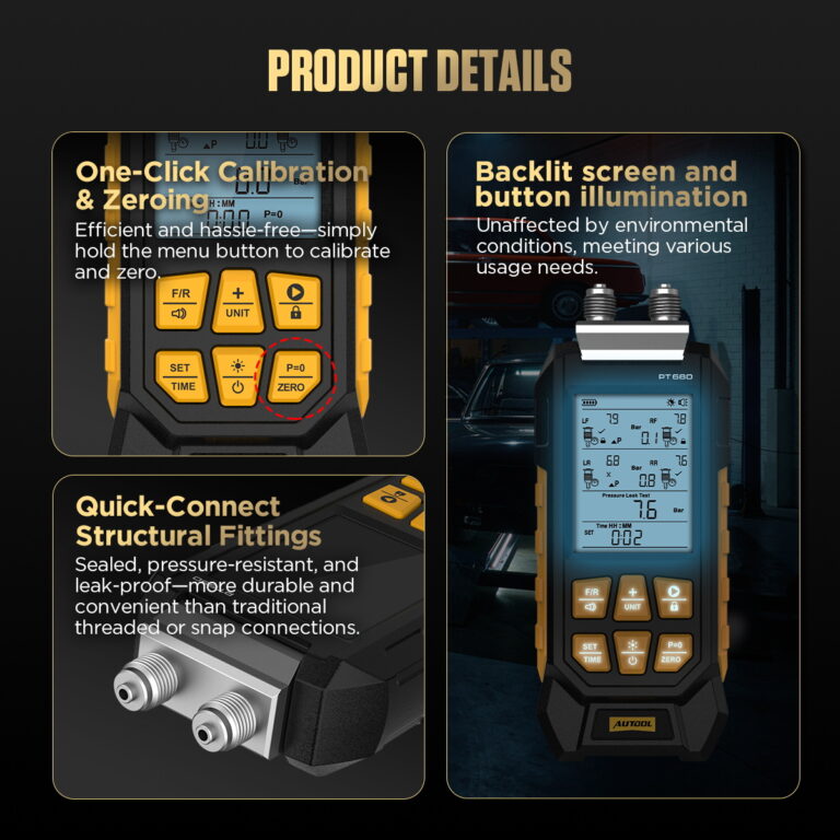 Autool PT680 luft affjedrings tryk måler - LifafaDenmark Aps