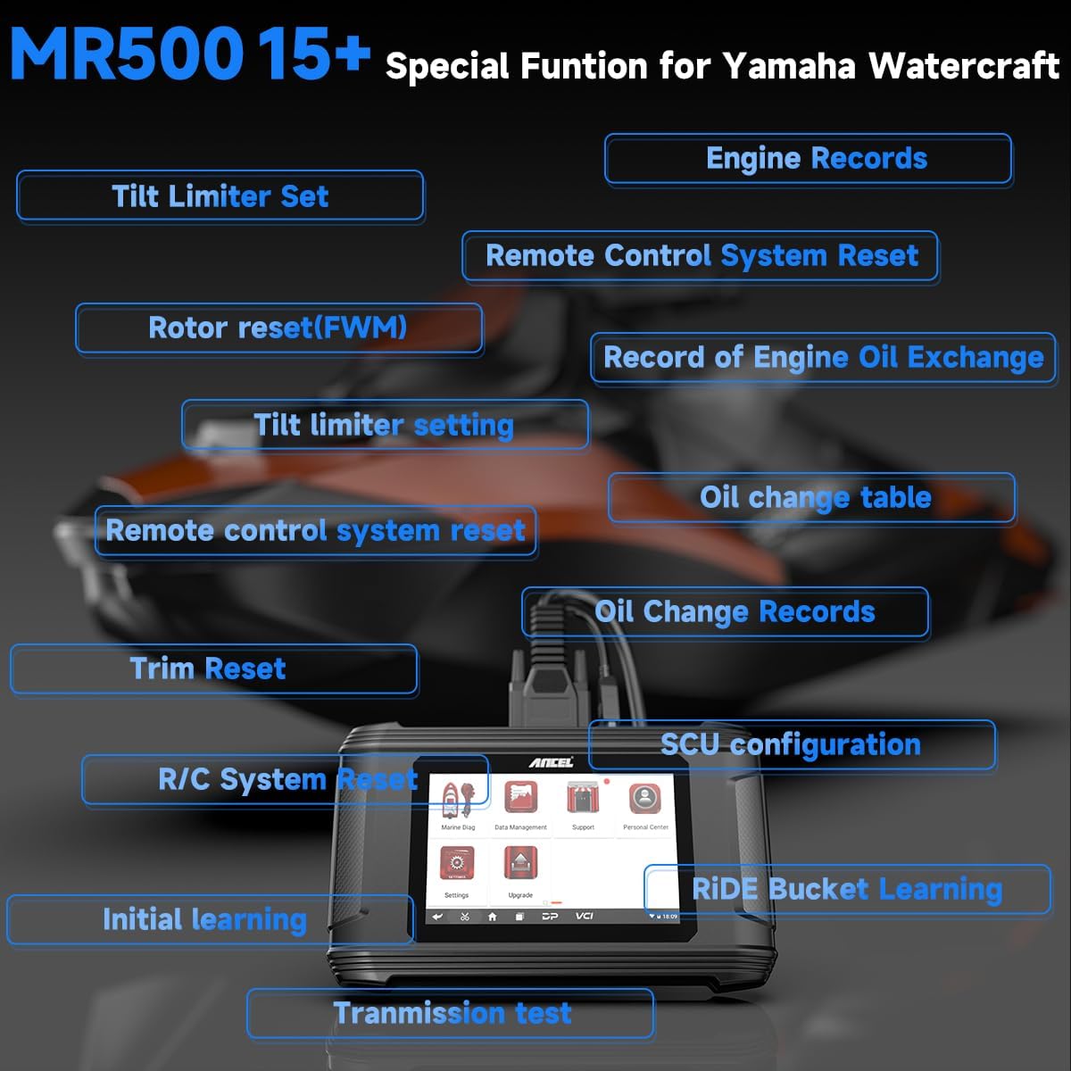 ANCEL MR500 Marine Diagnostic Tool til Yamaha (2003–2022)