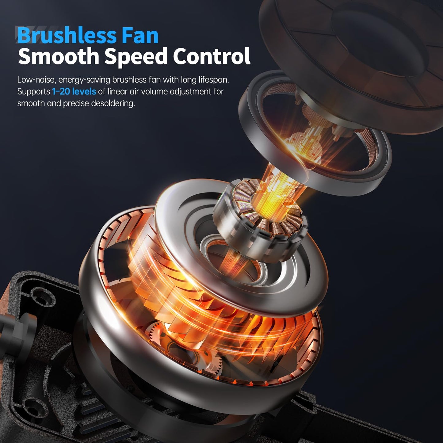 FNIRSI SAG-55 Mikro Varmluftpistol 550W Med Stativ BGA Rework LCD Digital Hårtørrer Loddevarme pistol - LifafaDenmark Aps