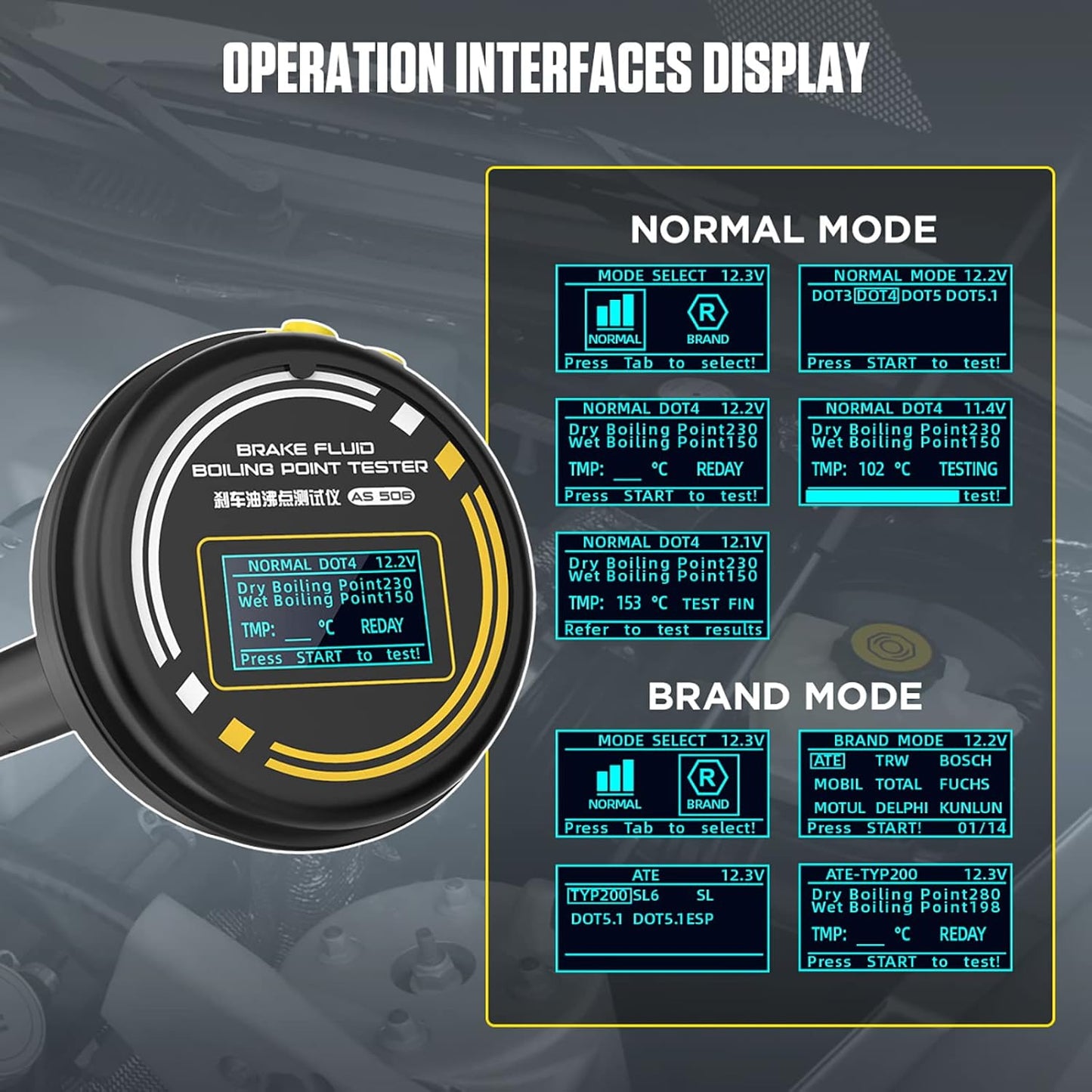 Bremse væske kogepunkts tester Autool AS506 Dobbelt tilstands værktøj til bil bremse systemer - LifafaDenmark Aps
