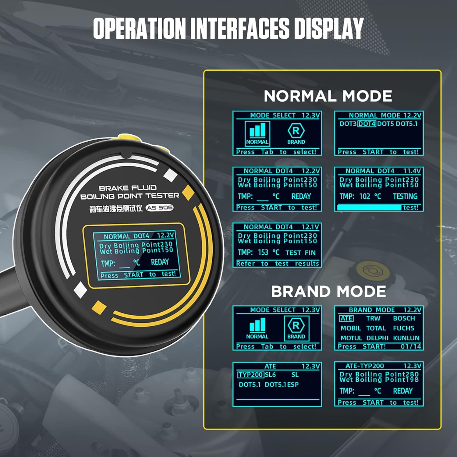 Bremse væske kogepunkts tester Autool AS506 Dobbelt tilstands værktøj til bil bremse systemer - LifafaDenmark Aps