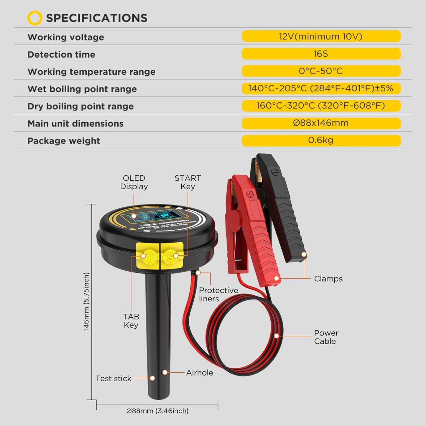 Bremse væske kogepunkts tester Autool AS506 Dobbelt tilstands værktøj til bil bremse systemer - LifafaDenmark Aps