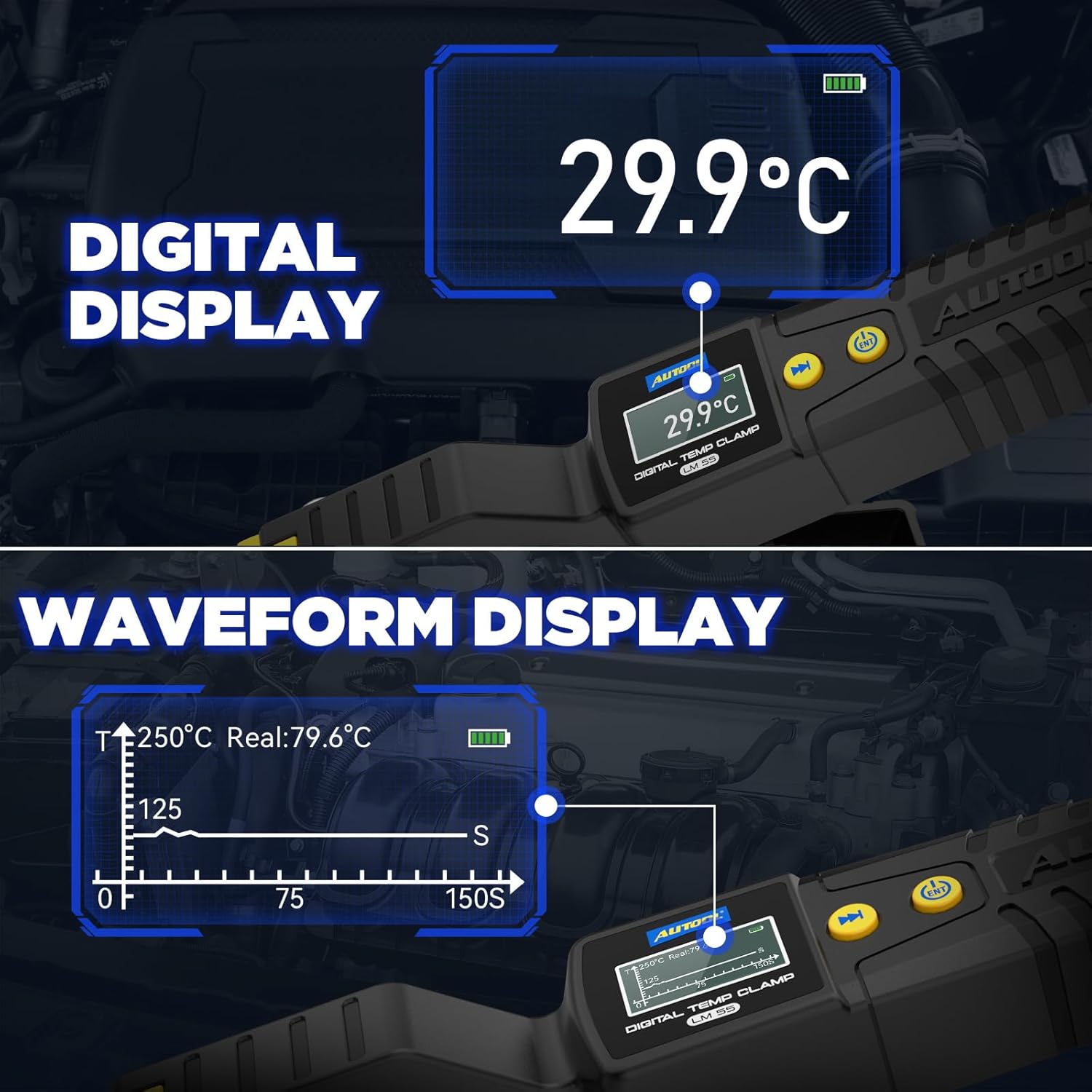 AUTOOL digitalt termometer HVAC, rørklemme termometer til varme- og køle systemer - LifafaDenmark Aps