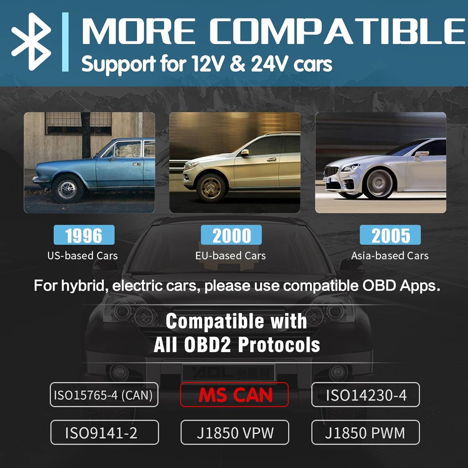 Vgate vLinker FS Bluetooth OBD2 diagnostisk scannings værktøj til Forscan, Scan My Tesla appen osv. - LifafaDenmark Aps