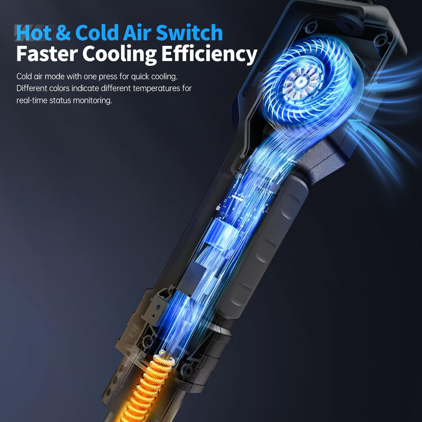 FNIRSI SAG-55 Mikro Varmluftpistol 550W Med Stativ BGA Rework LCD Digital Hårtørrer Loddevarme pistol - LifafaDenmark Aps