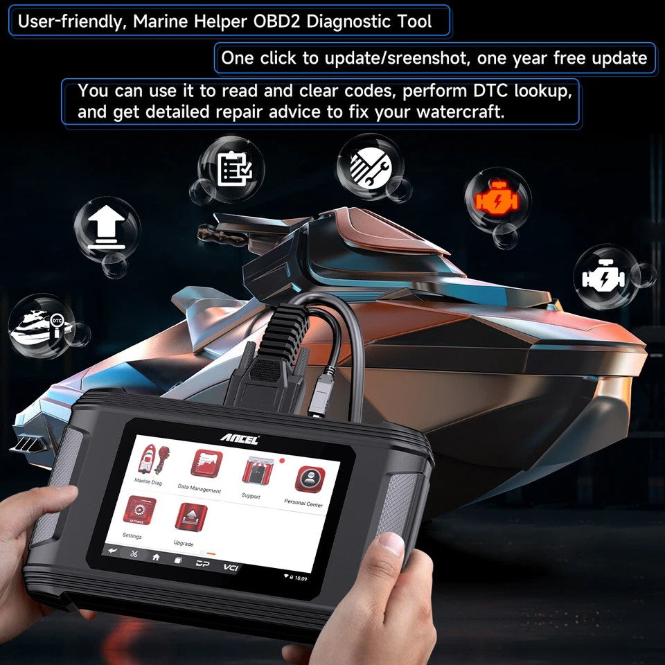 ANCEL MR500 Marine Diagnostic Tool til Suzuki (1998–2022)