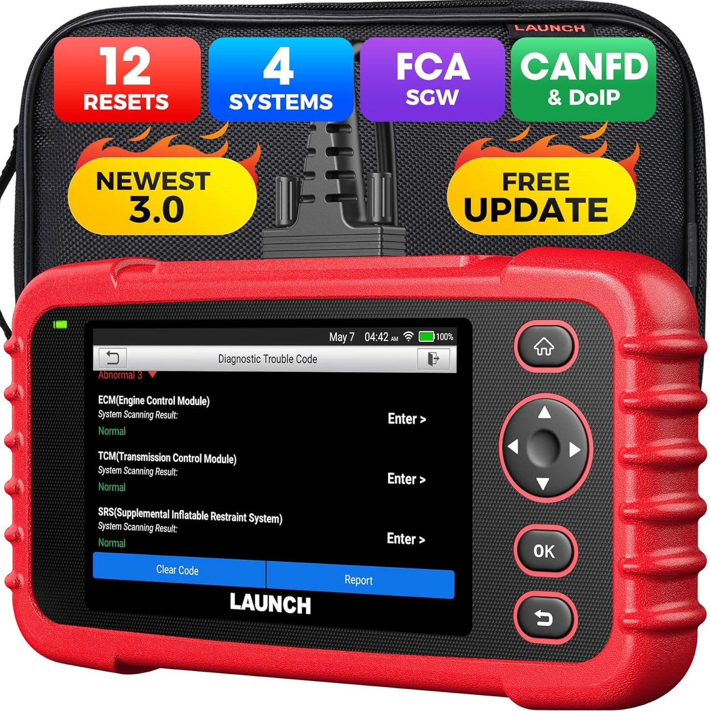 LAUNCH CRP129X V3.0, 12 Reset Services, Scan Tool for ABS, SRS, AT, Engine, FCA AutoAuth - LifafaDenmark Aps