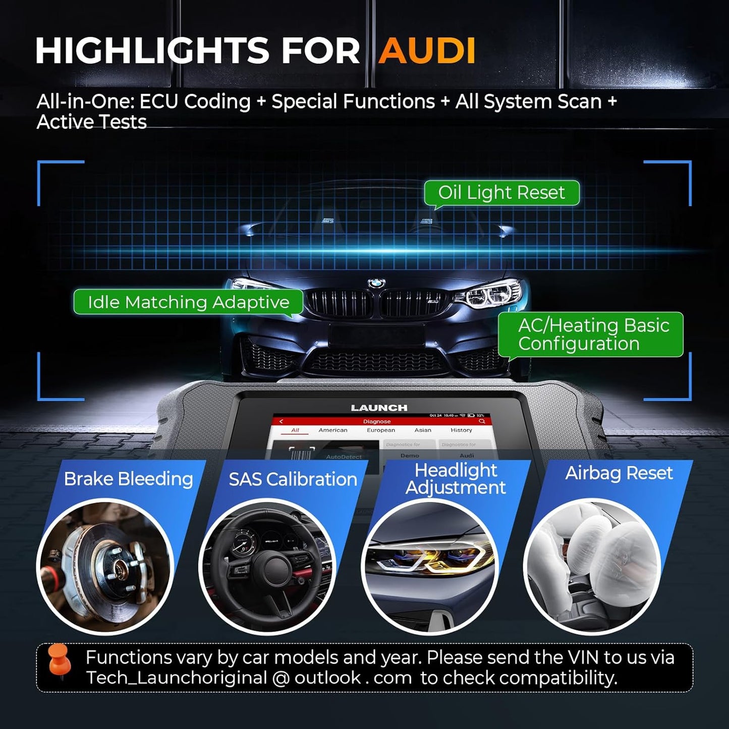 LAUNCH X431 Creader Elite 2.0 BBA OBD2 bil scanner til BMW, Mercedes-Benz, VW, Audi, Maybach, Mini, RollsRoyce - LifafaDenmark Aps