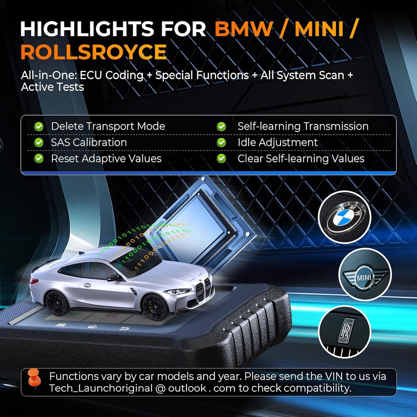 LAUNCH X431 Creader Elite 2.0 BBA OBD2 bil scanner til BMW, Mercedes-Benz, VW, Audi, Maybach, Mini, RollsRoyce - LifafaDenmark Aps